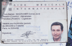 carte identite d'aide médicale internationale